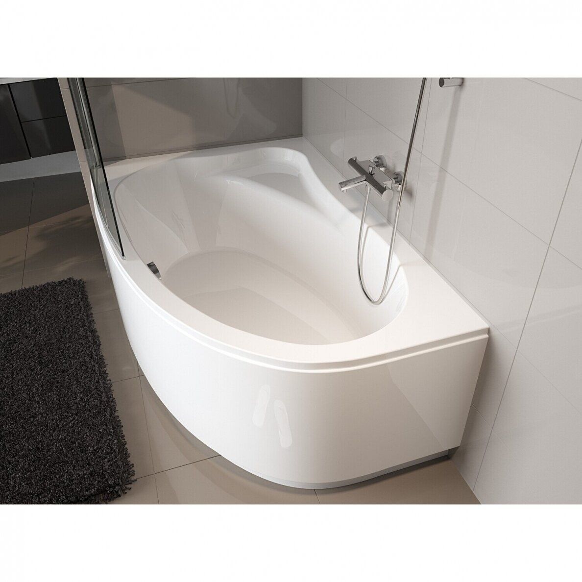 Akrilinė vonia Riho Aryl 140x90 cm, balta, dešinė, B019001005