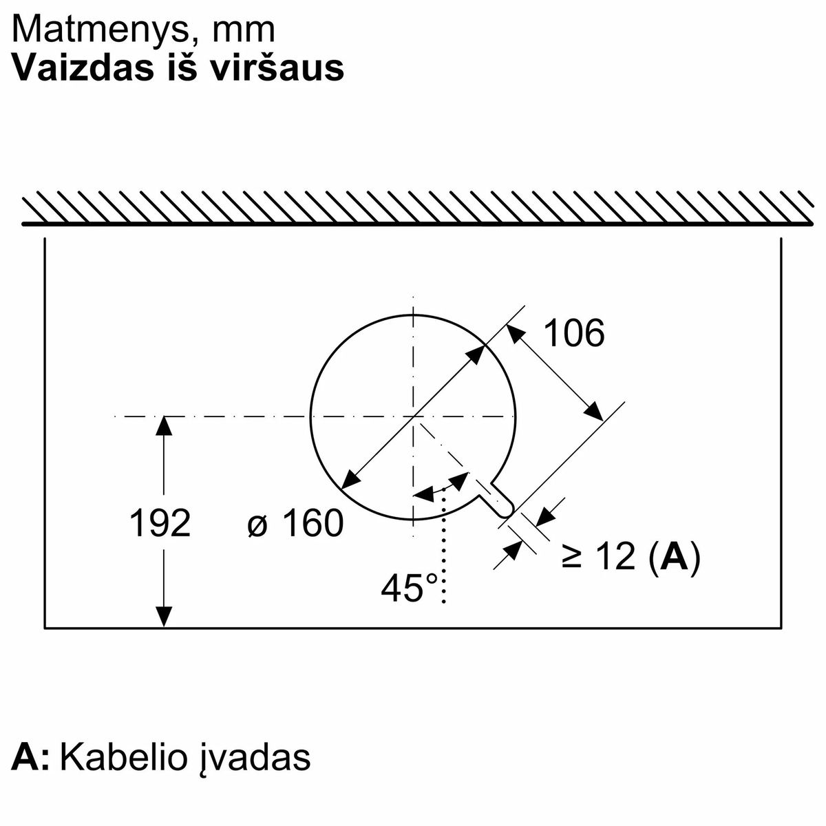 Įmontuojamas gartraukis Bosch 4 serijos, DBB65CC60, 60 cm Įmontuojamas gartraukis Bosch 4 serijos, DBB65CC60, 60 cm