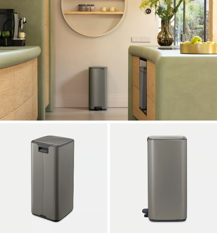 Šiukšlių dėžė Brabantia Bo, 30L., Platinum, 238161