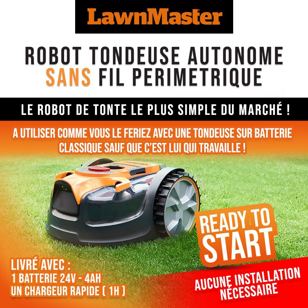 Belaidis vejos pjovimo robotas Lawnmaster 24 V, 4 Ah,250m2 Belaidis vejos pjovimo robotas Lawnmaster 24 V, 4 Ah,250m2