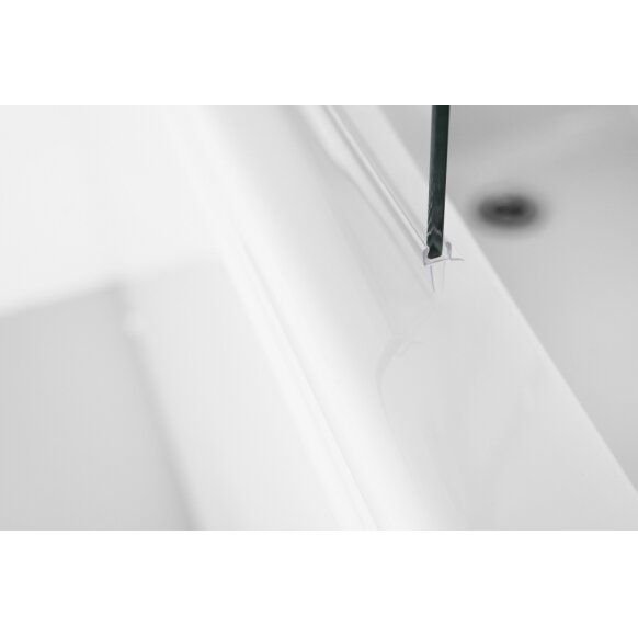 Vonios sienelė Brasta Glass Maja 100 cm skaidrus, juodas rėmas