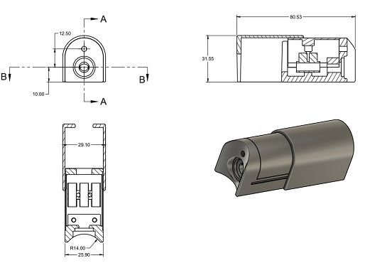 Maskuojanti kojelė tenui Ecoradco Sigma, juoda