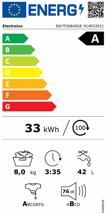 Skalbyklė ELECTROLUX EW7F3684SUE