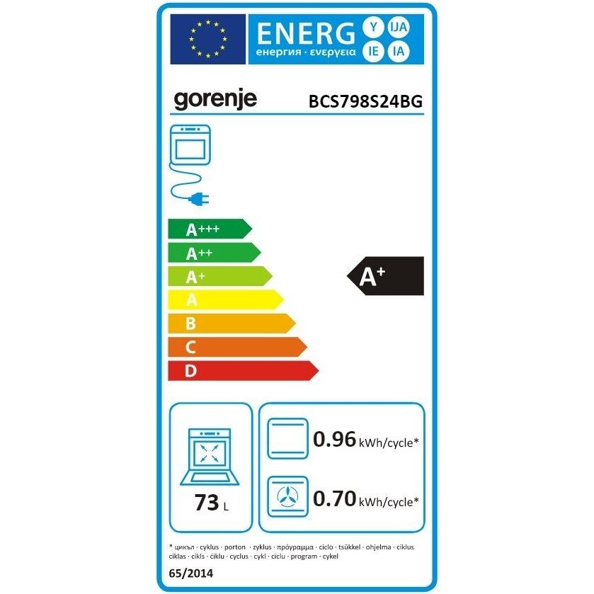 Elektrinė orkaitė su garų funkcija Gorenje BCS798S24BG