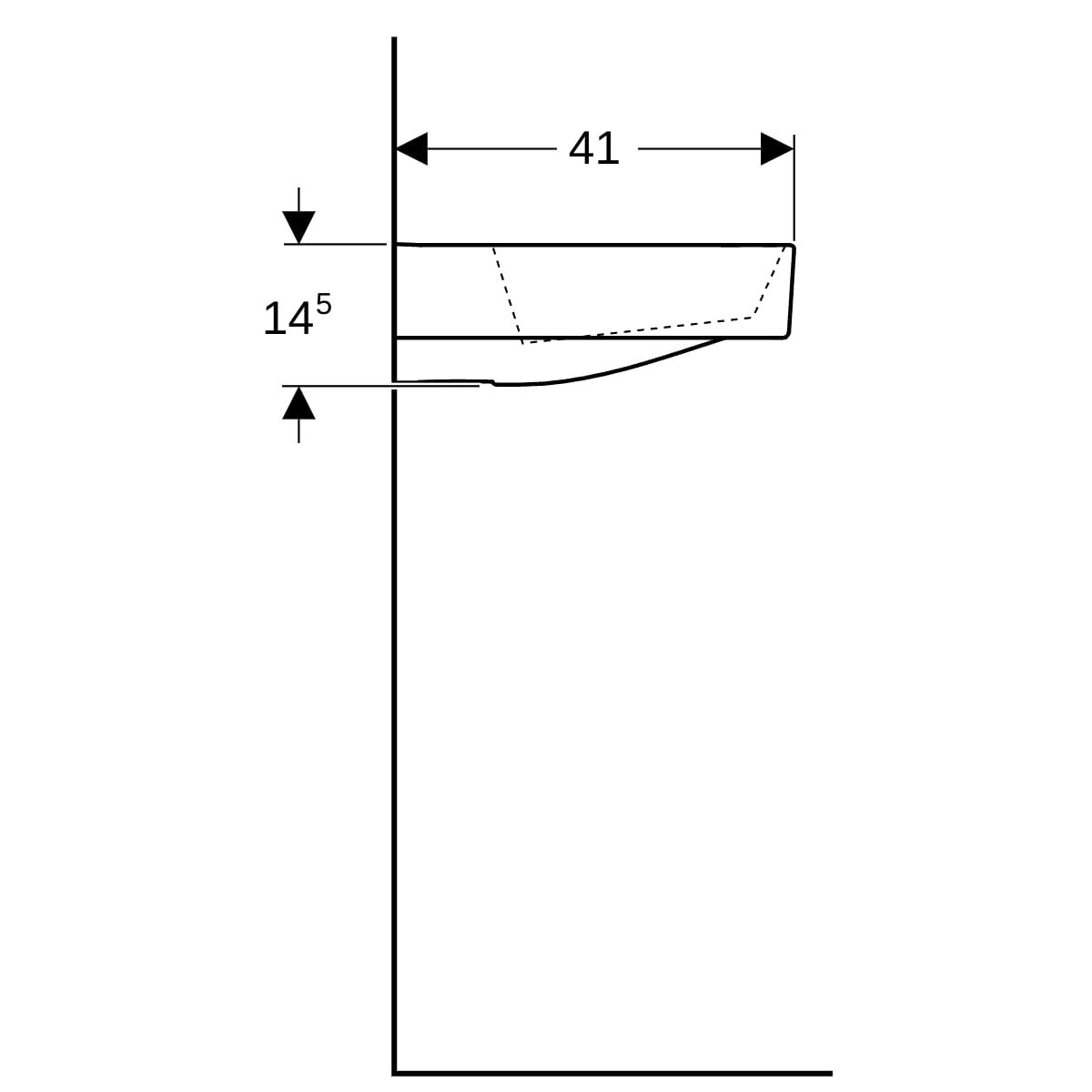 Praustuvas Geberit ONE 50 cm su anga maišytuvui, baltas, 505019001 Praustuvas Geberit ONE 50 cm su anga maišytuvui, baltas, 505019001