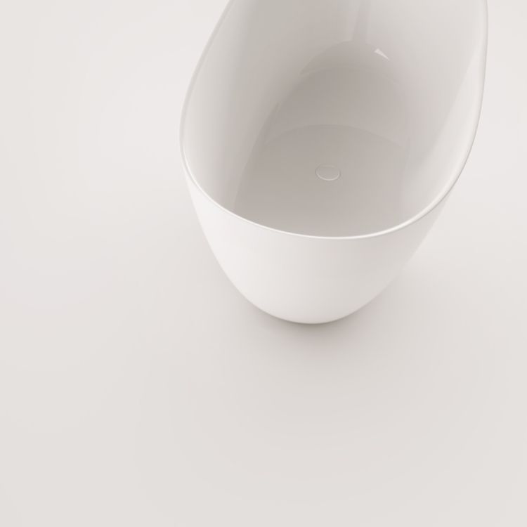 Akmens masės vonia PAA Perla 145x71 cm, balta blizgi, VAPERL145/00