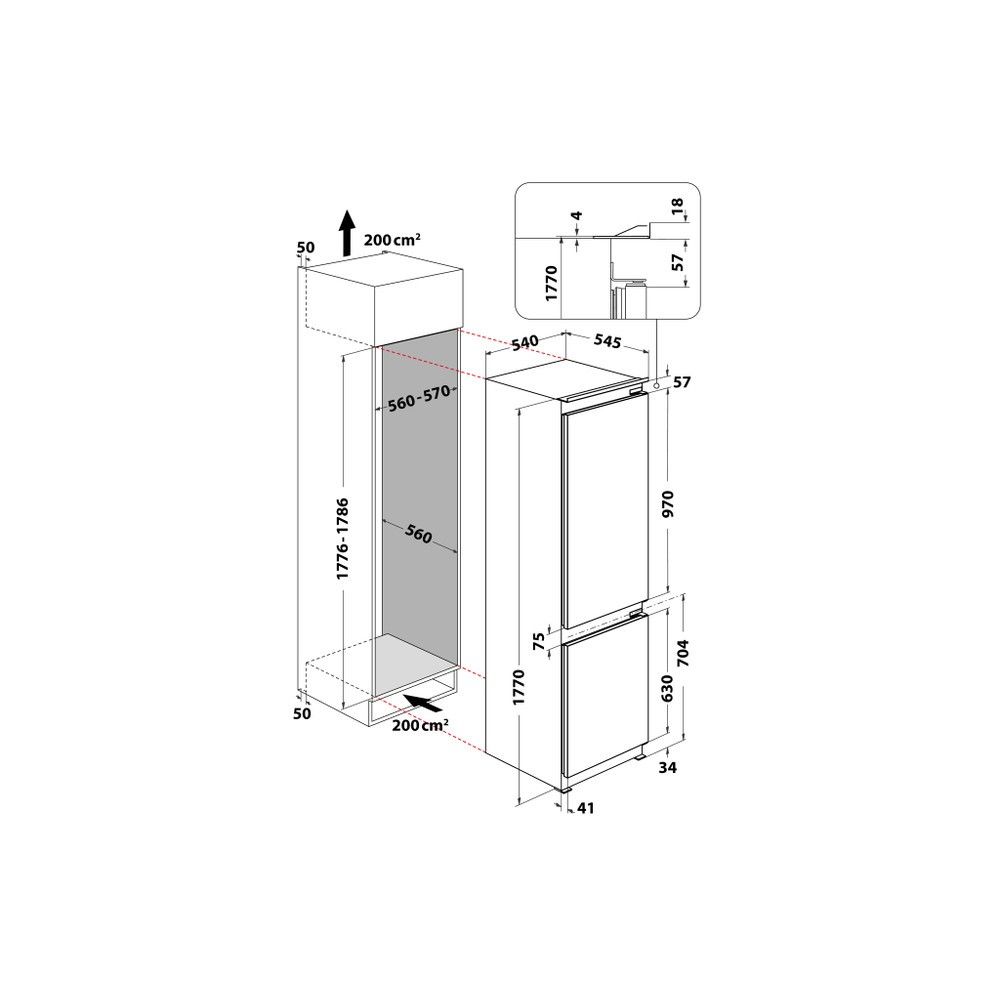 Įmontuojamas šaldytuvas Whirlpool WHC18D011C1 SF Įmontuojamas šaldytuvas Whirlpool WHC18D011C1 SF