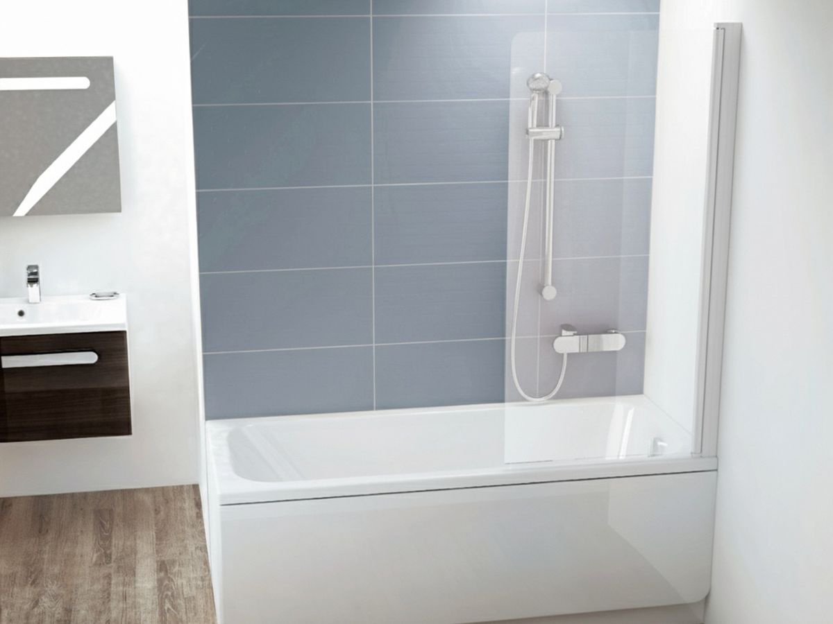 Vonios sienelė Ravak CVS1-80 R balta matinė+stiklas Transparent 7QR40E00Z1