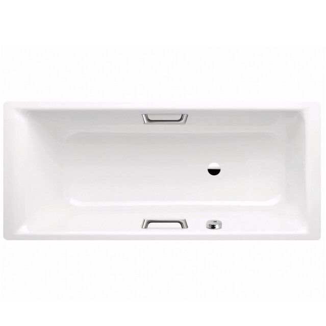 Plieninė vonia Kaldewei Puro Star 180x80 cm su skylėms rankenėlėms, balta, 255500010001