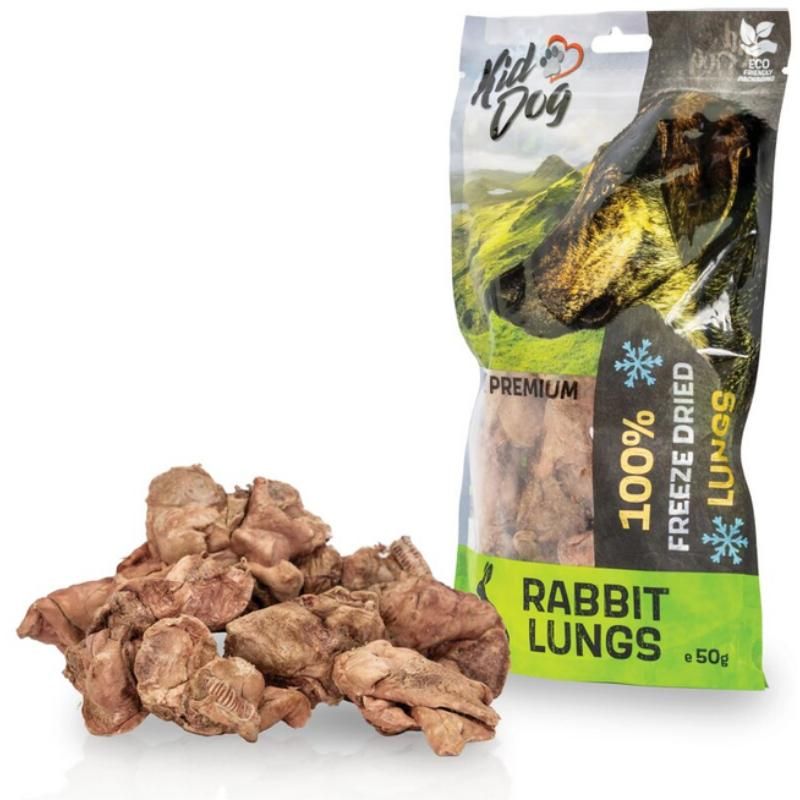 KIDDOG 100% liofilizuoti triušio plaučiai 50g KIDDOG 100% liofilizuoti triušio plaučiai 50g