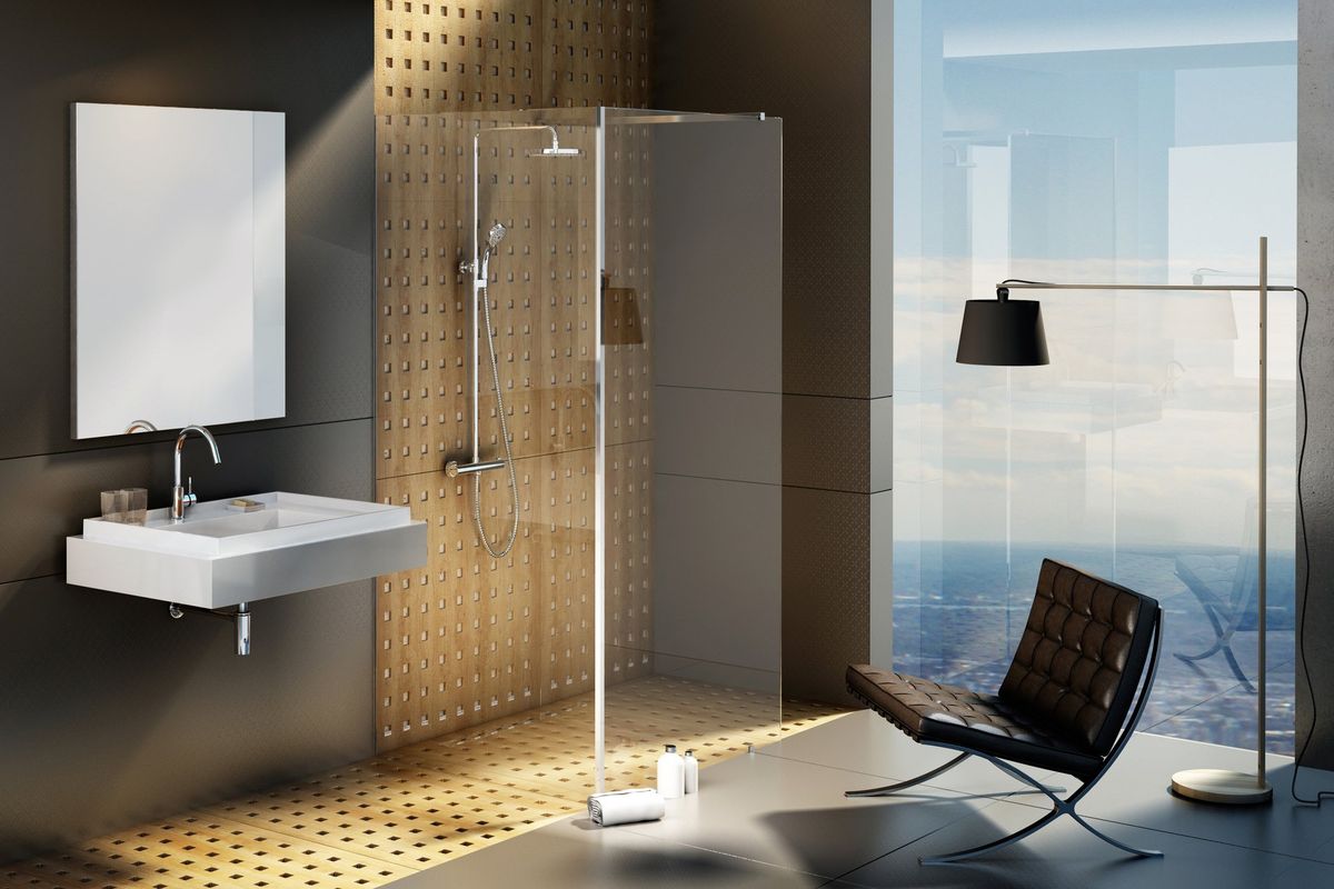 Dušo kabina Ravak Walk-In Corner 120x80, blizgi+stiklas Transparent GW1CG4C00Z1
