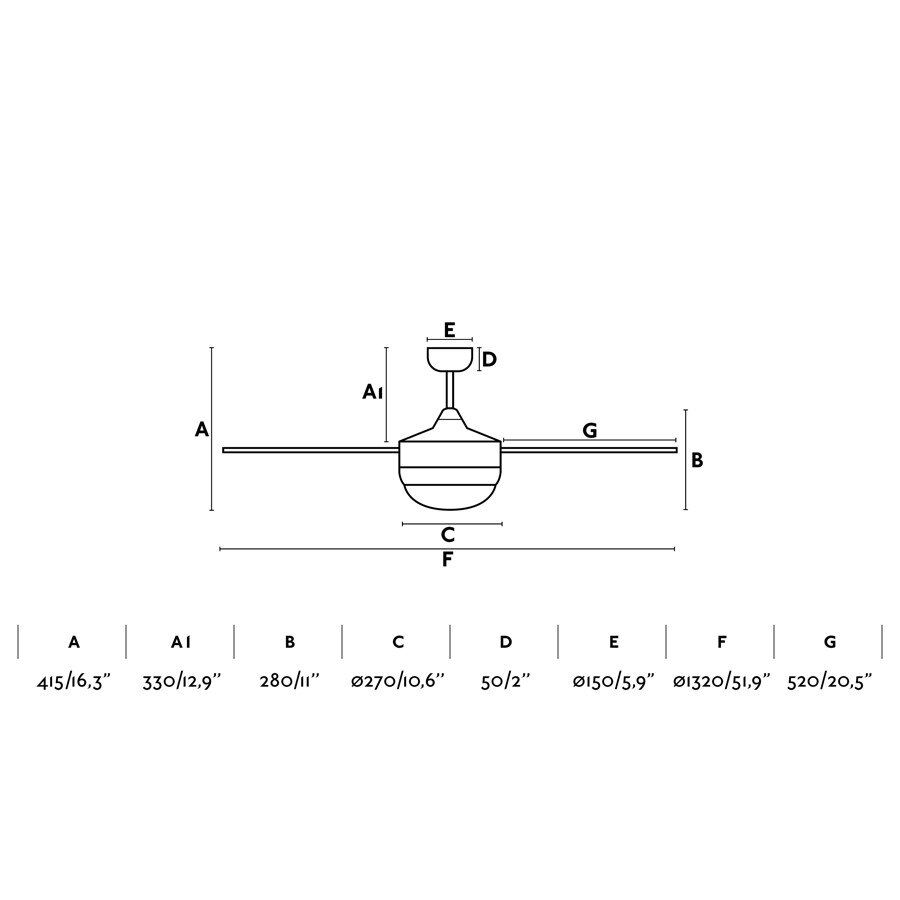 Lubų ventiliatorius Faro ICARIA (aliuminis)