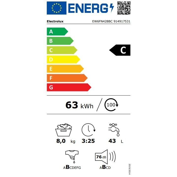 Skalbyklė Electrolux EW6FN428BC (prekė iš ekspozicijos)