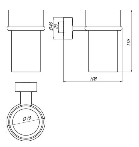 Pakabinama stiklinė Emco Rondo 2, chromas