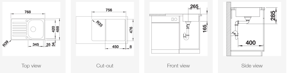 Plieninė plautuvė BLANCO LANTOS 45 S-IF Compact Brushed M.AF