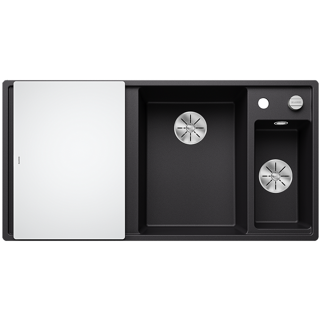 Silgranitinė plautuvė BLANCO AXIA III 6 S RE SILG PDUR Juoda Z.GL InFino M.AF