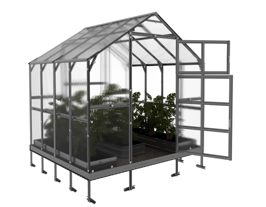 Šiltnamis KLASIKA HOUSE, 4, 98m2 , plotis 2,35 m, danga 6 mm, ilgis 2,12 m