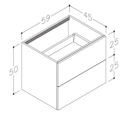 Apatinė spintelė Kame Gama, balta blizgi 59 cm BU/6-3DR/1 Apatinė spintelė Kame Gama, balta blizgi 59 cm BU/6-3DR/1