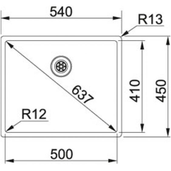 Plieninė plautuvė su ventiliu Franke BOX BXX 210/110-50