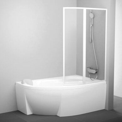 Dviejų dalių sulenkiama vonios sienelė Ravak VSK2 Rosa 140 cm, 76P70100Z1