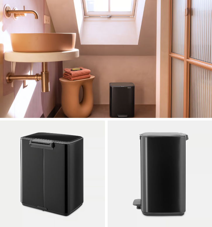 Šiukšlių dėžė Brabantia Bo, 12L., Matt Black, 238000