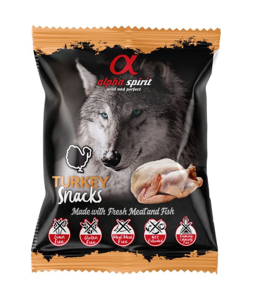 ALPHA SPIRIT SNACKS DOG skanėstai šunims su kalakutiena 50g, A4002350
