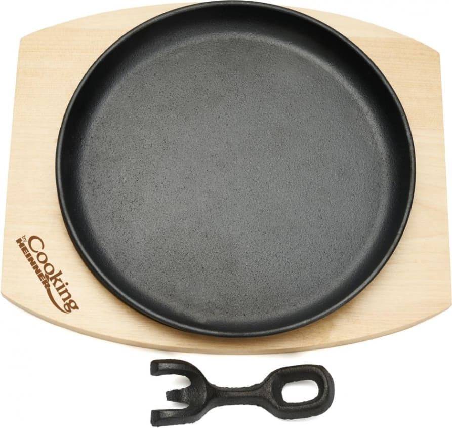 Keptuvė steikams su medine baze ketaus 22cm HR-YT-912 HEINNER Keptuvė steikams su medine baze ketaus 22cm HR-YT-912 HEINNER