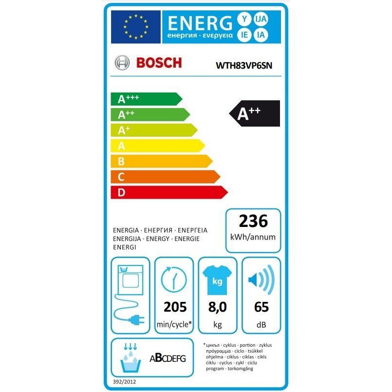 Džiovyklė BOSCH WTH83VP6SN