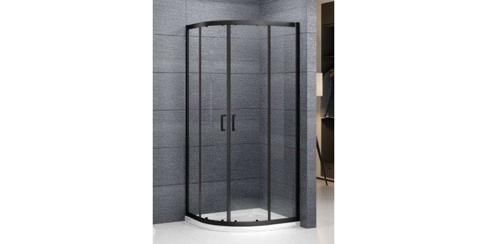 Pusapvalė dušo kabina Roth Albis 90x90 cm su juodais profiliais Pusapvalė dušo kabina Roth Albis 90x90 cm su juodais profiliais