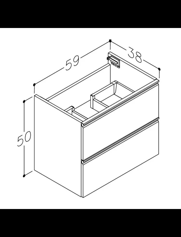 Apatinė spintelė Kame Match, ruda 59cm BU/6-2DR/D15-MT