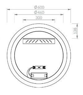 Veidrodis ORBIT I 600 su apšvietimu, X000001574