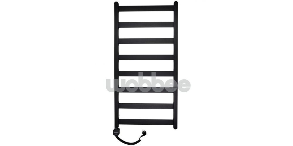 Džiovintuvas WOBBEE TENBY BLACK 50x100cm, kairinis, juodas su laidu