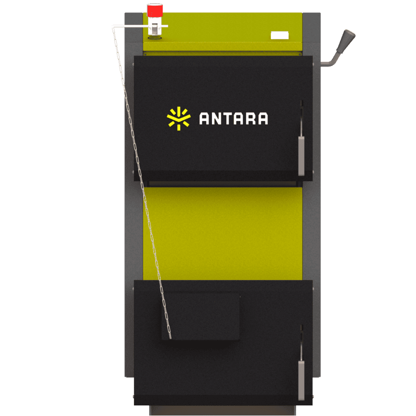 Kieto kuro katilas Antara K-12 MT K, 12 kW, durelių vyriai kairėje