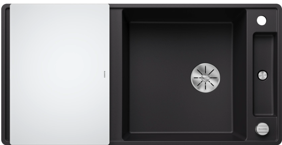 Silgranitinė plautuvė BLANCO AXIA III XL 6 S-F SILG PDUR Juoda Z.GL InFino M.AF
