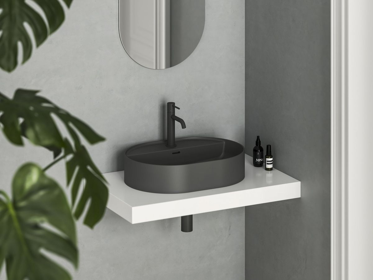 Keraminis praustuvas Ravak Ceramic Slim Shelf O 55, antracitas, XJX03155001