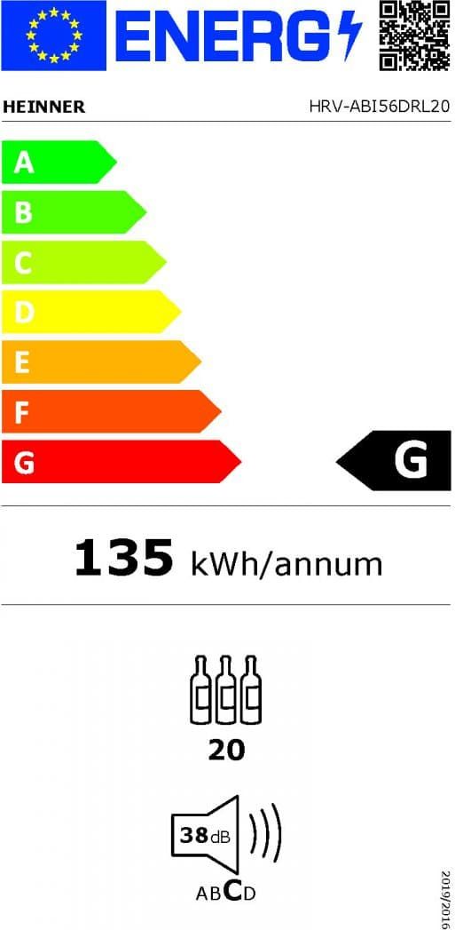 Vyno spintelė HRV-ABI56DRL20 HEINNER Vyno spintelė HRV-ABI56DRL20 HEINNER