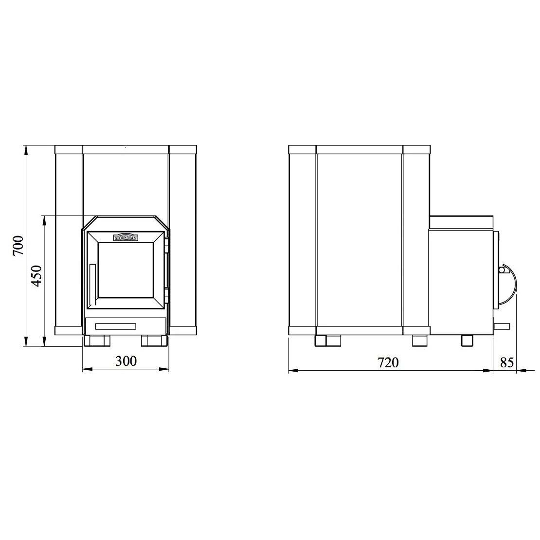 Kieto kuro saunos krosnelė Stoveman 16-LS, 17 kW