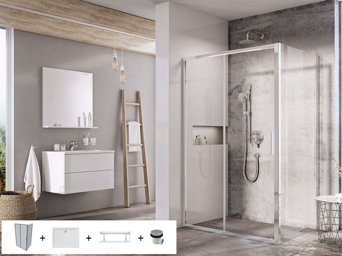 Dušo kabinos komplektas Ravak SET11L - BLSDP2+BLSPS 110x80, blizgi+stiklas Transparent Dušo kabinos komplektas Ravak SET11L - BLSDP2+BLSPS 110x80, blizgi+stiklas Transparent