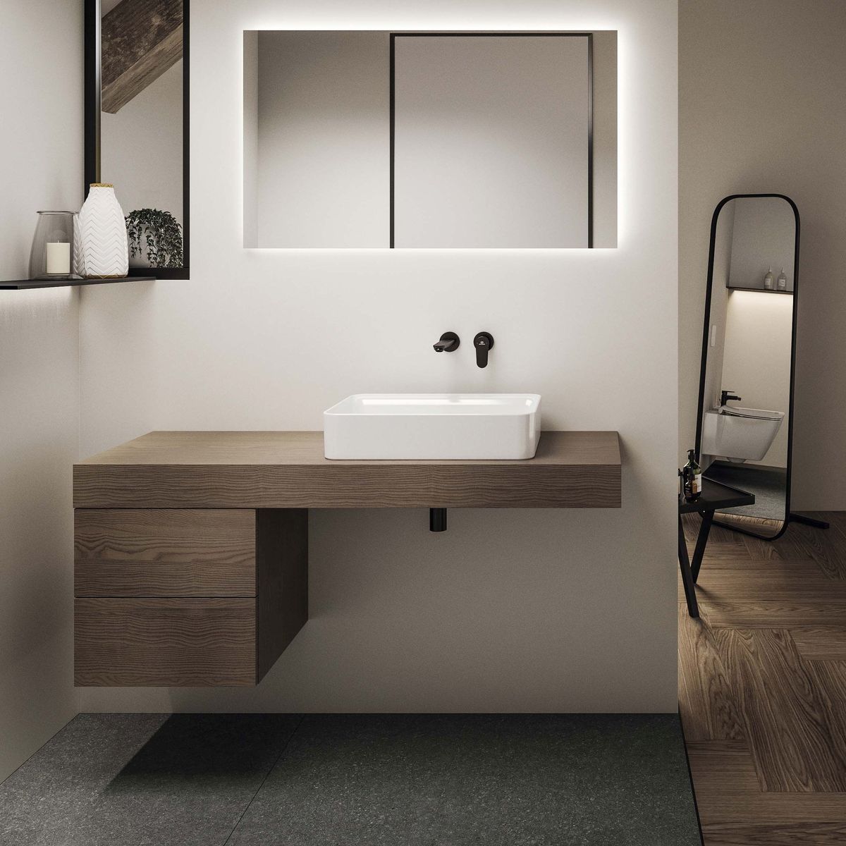 Potinkinis praustuvo maišytuvas Ideal Standard Cerafine O, 224 mm, juoda matinė, BD133XG