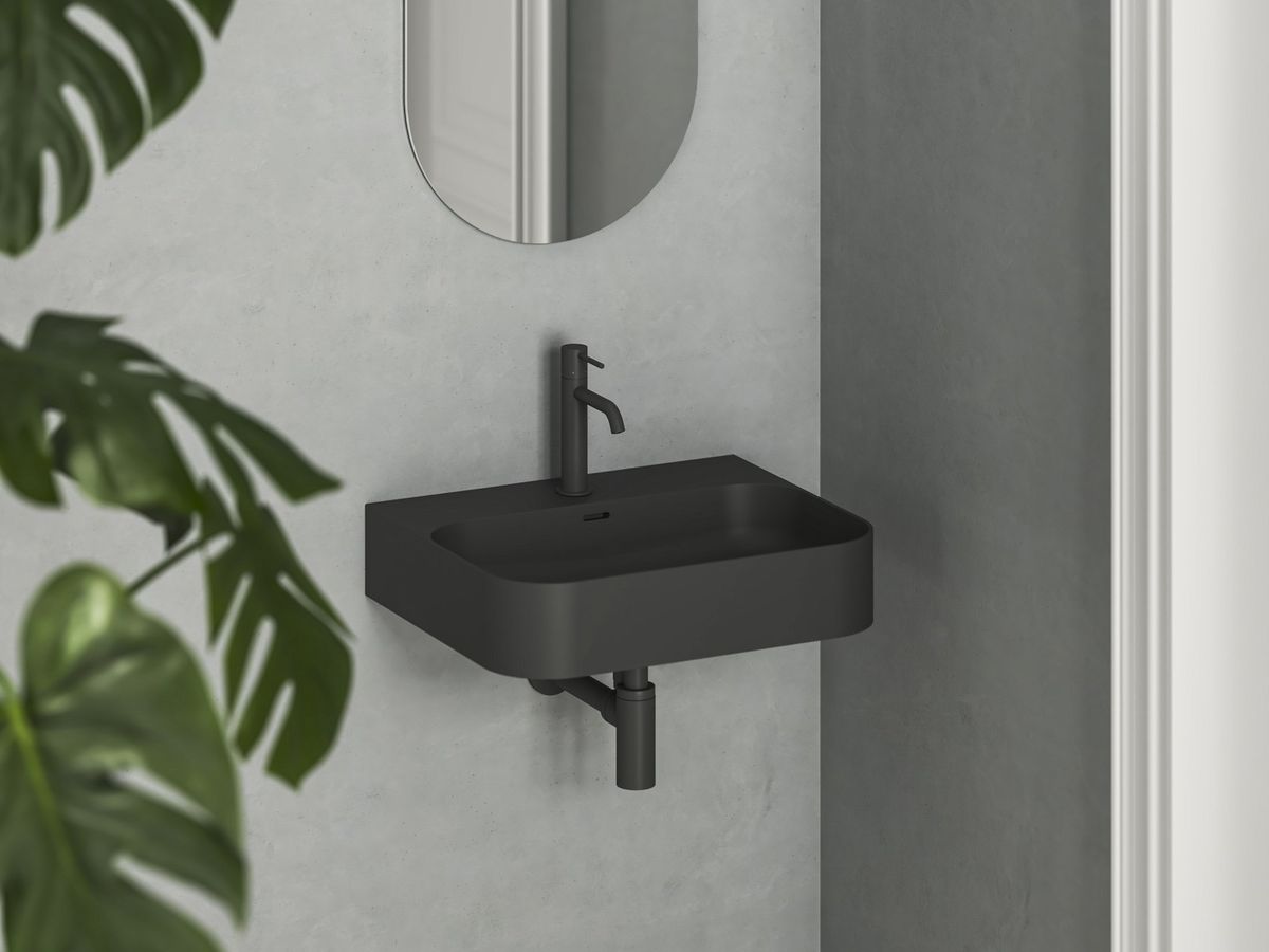 Keraminis praustuvas Ravak Ceramic Slim Wall R 55 N, matinės juodos, XJX0D155005