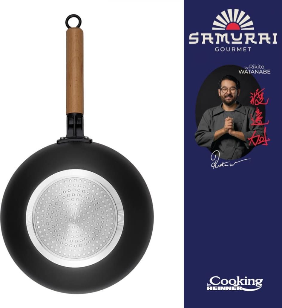 Wok keptuvė su dangčiu aliuminio su keramikos danga 28x8cm HR-SNT-WC28 HEINNER Wok keptuvė su dangčiu aliuminio su keramikos danga 28x8cm HR-SNT-WC28 HEINNER