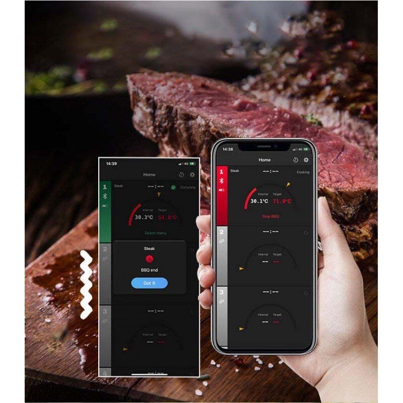 Belaidis grilio termometras CXL002, naudojamas su Bluetooth ir telefono programėle
