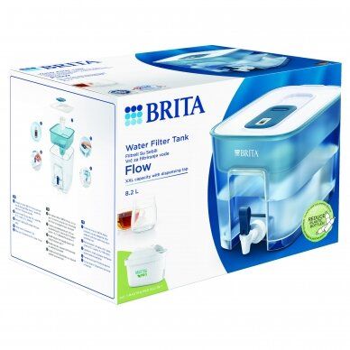 BRITA vandens filtravimo indas Flow (8,2l) mėlynas, 1052727