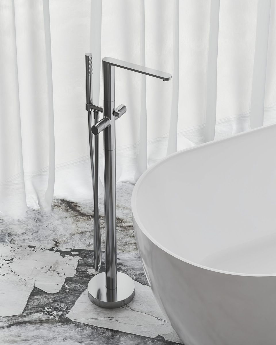 Grindinis vonios maišytuvas su dušo komplektu, be korpuso, Ravak CR II 080.00CR.RB07A, chromas, X070456