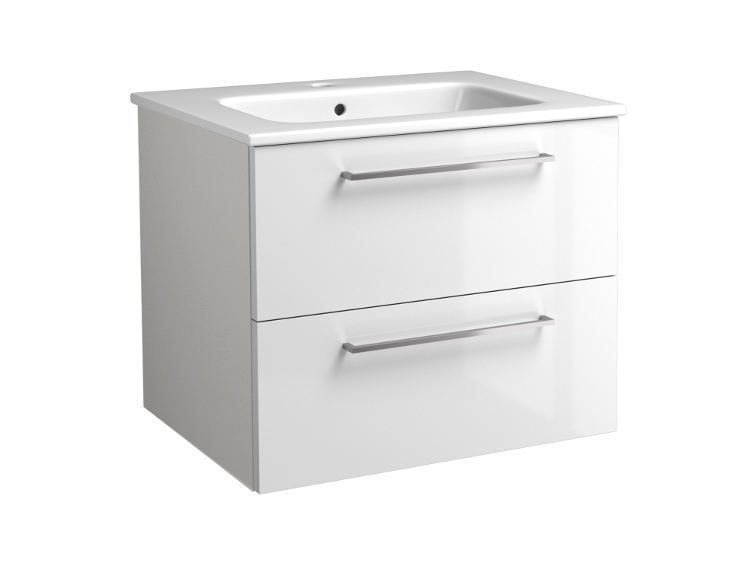 Apatinė spintelė su praustuvu Kame JOY, balta blizgi, 61 cm, 12113311