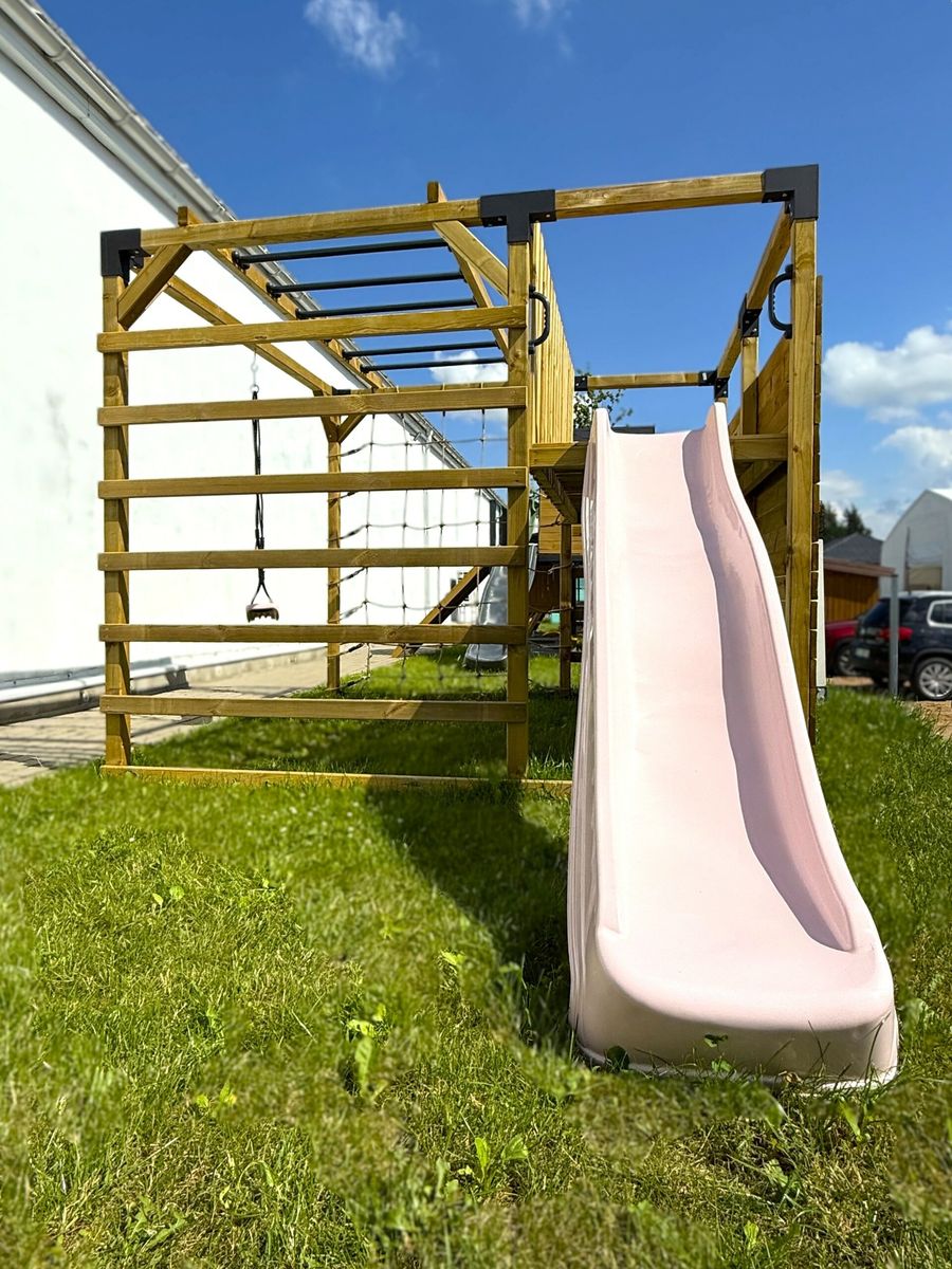 Pastelinė rožinė čiuožykla 220 cm