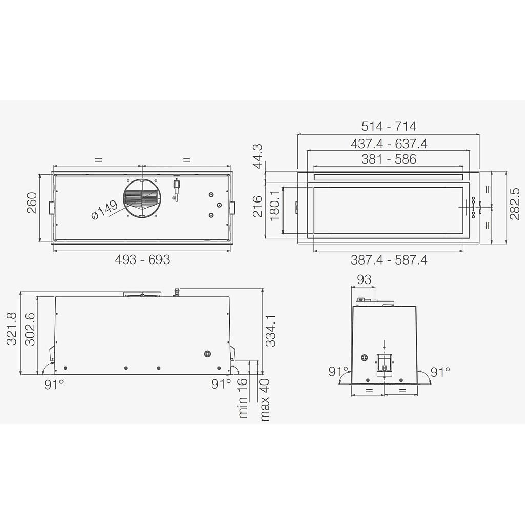 Gartraukis Elica ENTER BL MAT/A/52