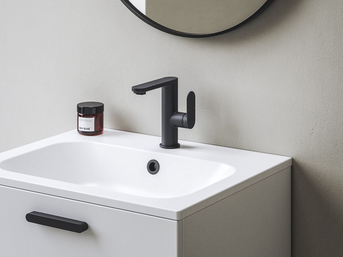 Praustuvo maišytuvas 165 mm be dugno vožtuvo, Ravak CR II 014.22BL, juodas, X070590