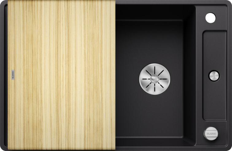 Silgranitinė plautuvė BLANCO AXIA III 45 S-F SILG PDUR Juoda Z.ES InFino M.AF