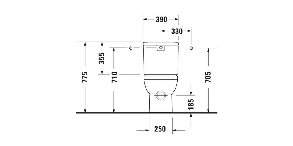 Pastatomas klozetas Duravit Durastyle Rimless su bakeliu ir soft close dangčiu, baltas